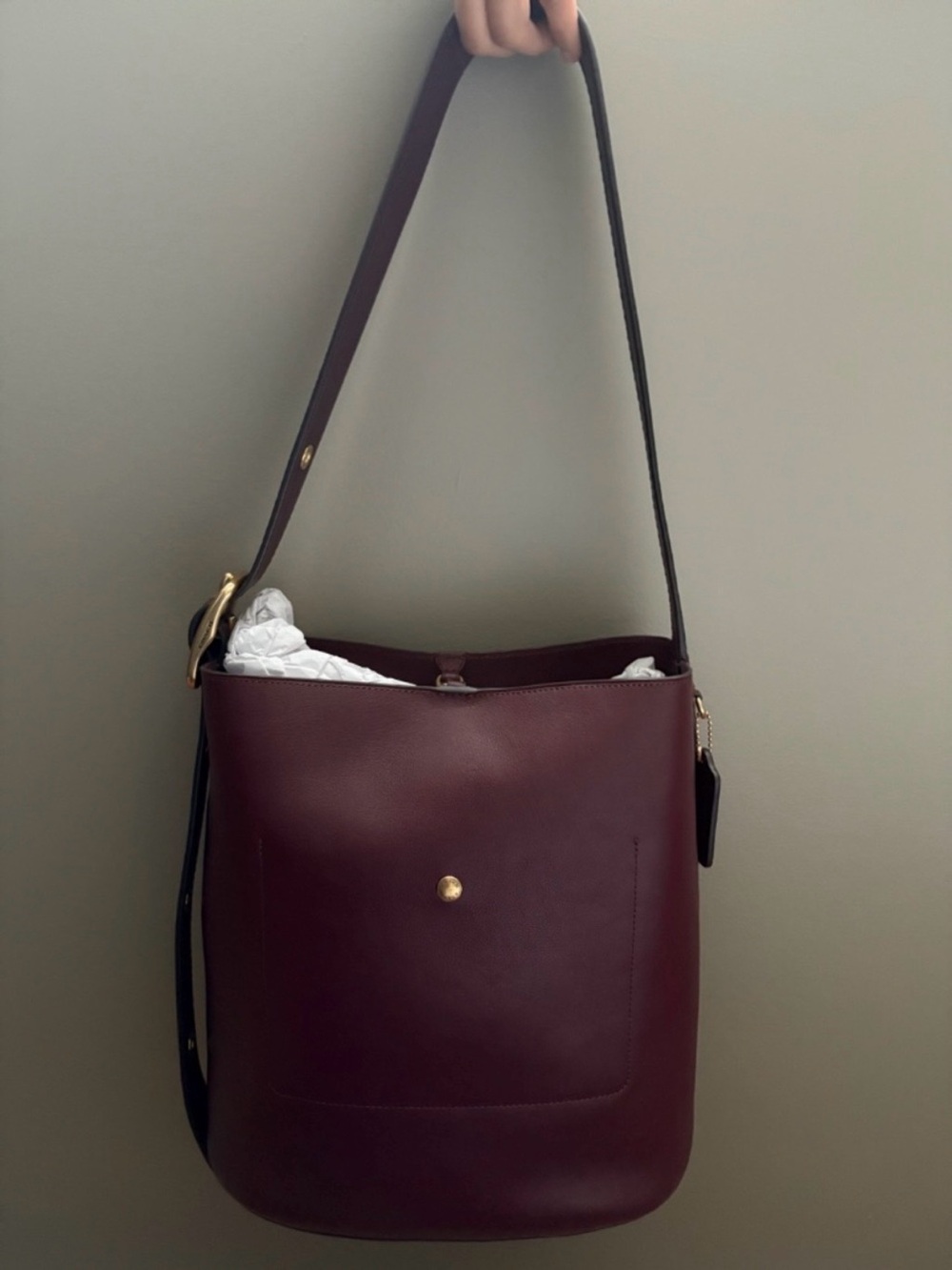 Coach Bleecker Bucket Bag - Merlot - Picture 3 of 12
